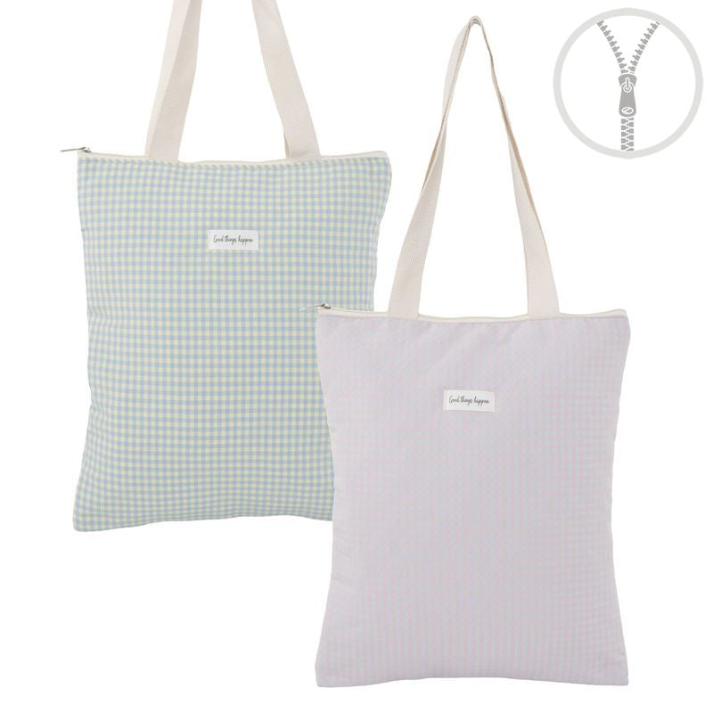 BOLSA CON CREMALLERA VICHY PASTEL