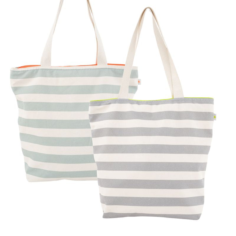 BOLSO PLAYA CON CREMALLERA FLUOR RAYAS 2
