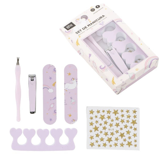 JUEGO DE MANICURA 6 PIEZAS UNICORNIO