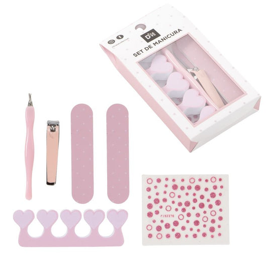 JUEGO DE MANICURA 6 PIEZAS TOPOS ROSA