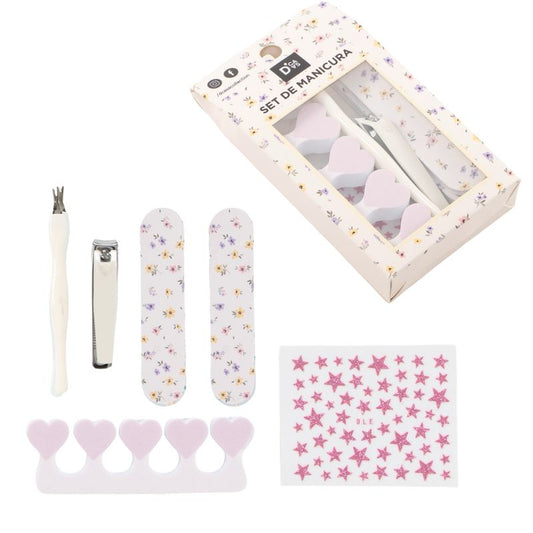 JUEGO DE MANICURA 6 PIEZAS BASICS FLORES