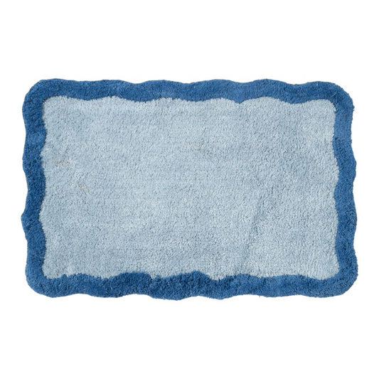 ALFOMBRA BAÑO 40X60CM ONDAS AZUL