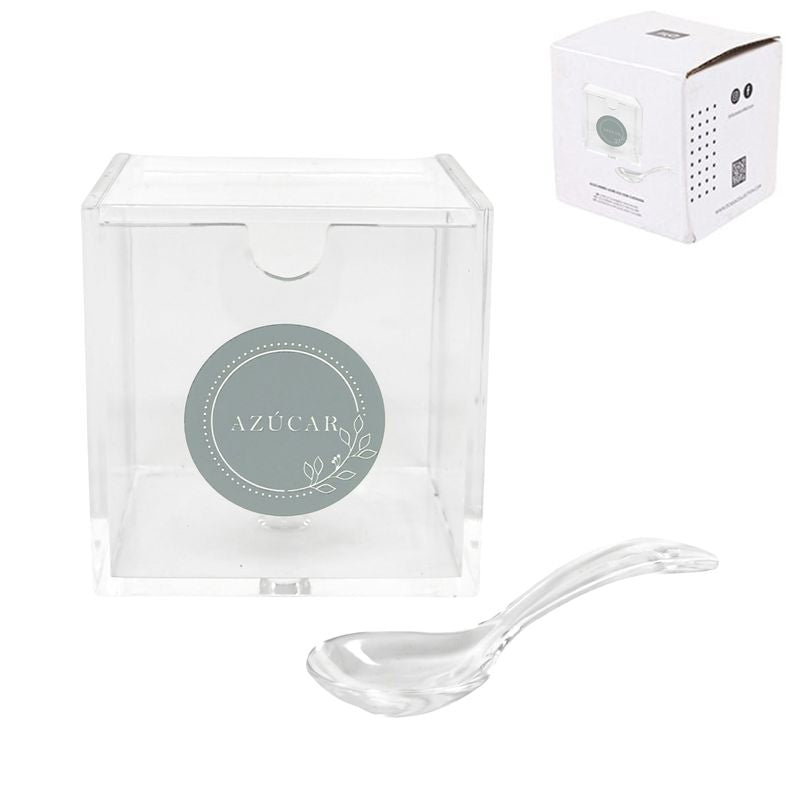 AZUCARERO ACRILICO CON CUCHARA NATURE