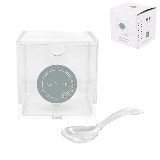 AZUCARERO ACRILICO CON CUCHARA NATURE