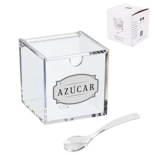 AZUCARERO ACRILICO CON CUCHARA AZUCAR