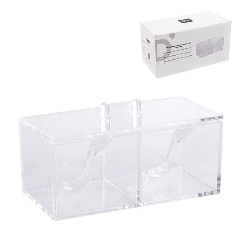 AZUCARERO ACRILICO DOBLE CON CUCHARAS