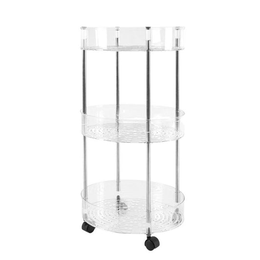 CARRO AUX. ACRILICO 3 ESTANTES REDONDO