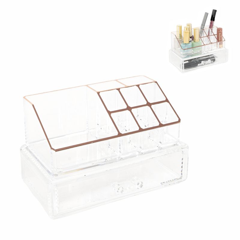 ORGANIZADOR COSMETICOS 1 CAJON FILO COBRE
