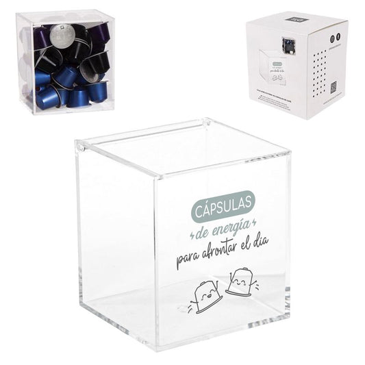 CAJA ACRILICO PARA 40 CAPSULAS CAFE