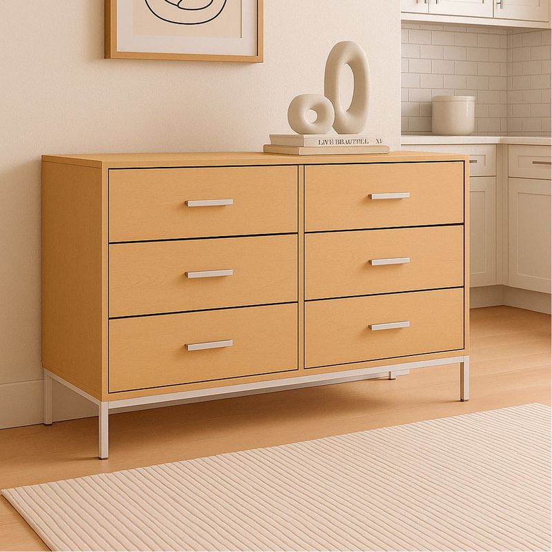 COMODA 6 CAJONES COLOR ABEDUL OSLO