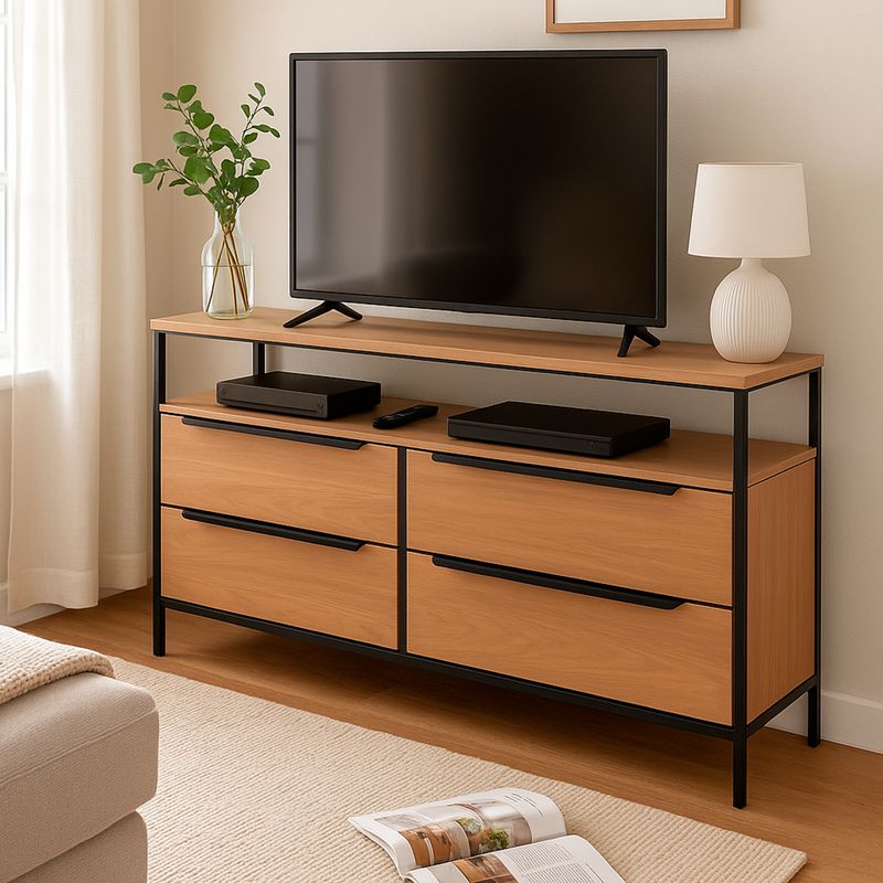 MUEBLE TV CAJONES 1 ESTANTE COLOR ROBLE SOHO