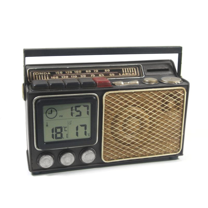 RADIO HUCHA DECORACION CON RELOJ 1XCR2032