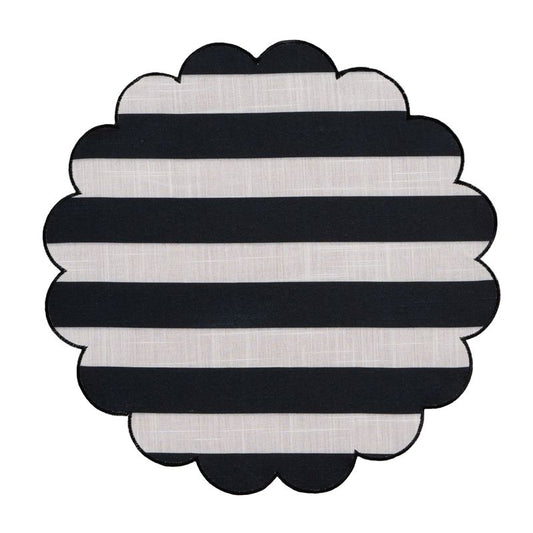 INDIVIDUAL 38CM ONDAS RAYAS NEGRO