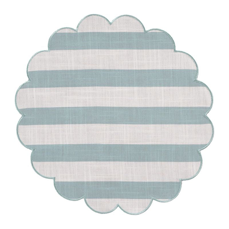 INDIVIDUAL 38CM ONDAS RAYAS VERDE AGUA