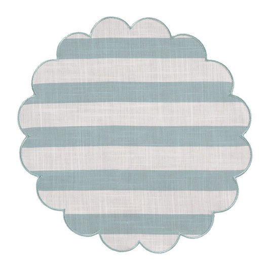 INDIVIDUAL 38CM ONDAS RAYAS VERDE AGUA