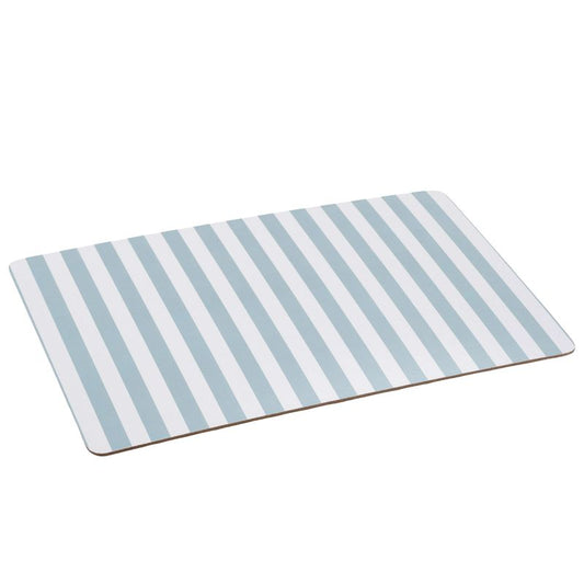 INDIVIDUAL BASE CORCHO 45X30CM RAYAS VERDE AGUA