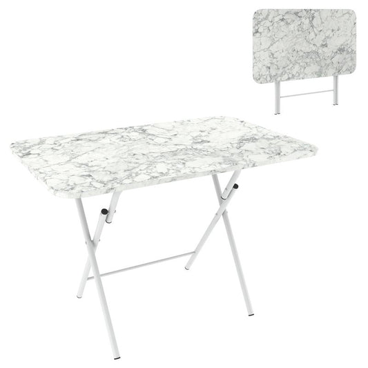 MESA PLEGABLE 70X110CM MARMOL BLANCO