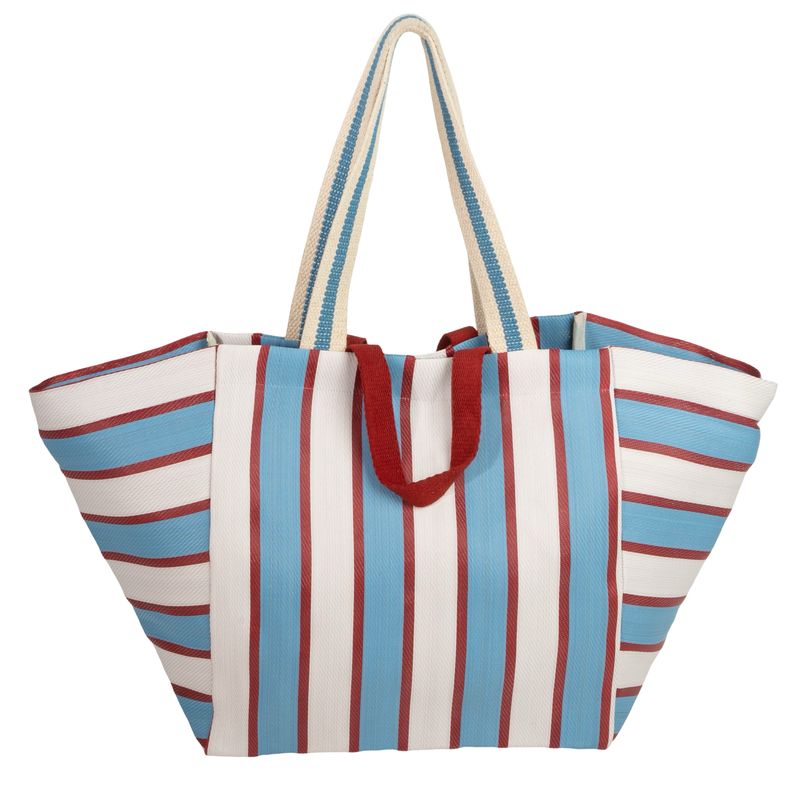 BOLSO PLASTICO RECICLADO DOBLE ASA RAYAS