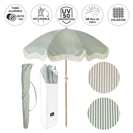 SOMBRILLA PLAYA 180CM UV50 RAYAS