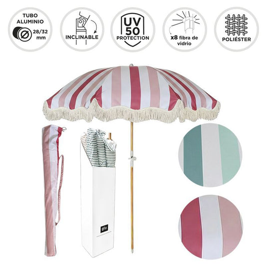 SOMBRILLA PLAYA 180CM UV50 RAYAS
