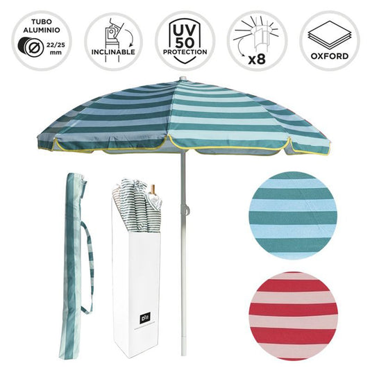 SOMBRILLA PLAYA 200CM UV50 RAYAS