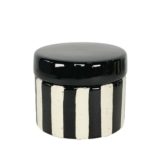 CAJA REDONDA RAYAS BLACK&WHITE