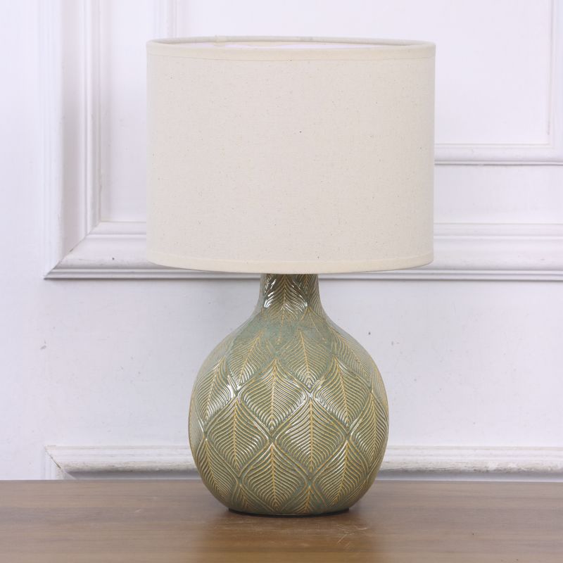 LAMPARA BASE CERAMICA VERDE