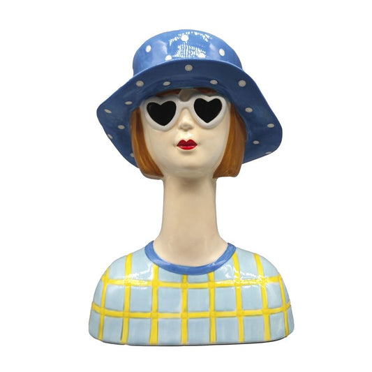 JARRON BUSTO LADY AZUL 22CM