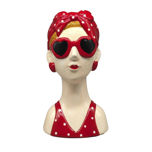 JARRON BUSTO LADY ROJO 23CM
