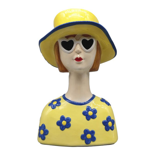 JARRON BUSTO LADY AMARILLO 26CM