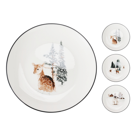 PLATO POSTRE PORCELANA 19CM XMAS