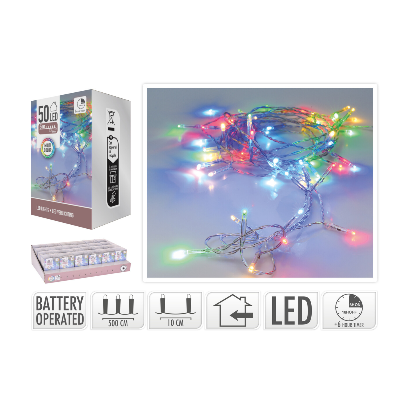 LUCES LED 50 PIEZAS CON TEMPORIZADOR