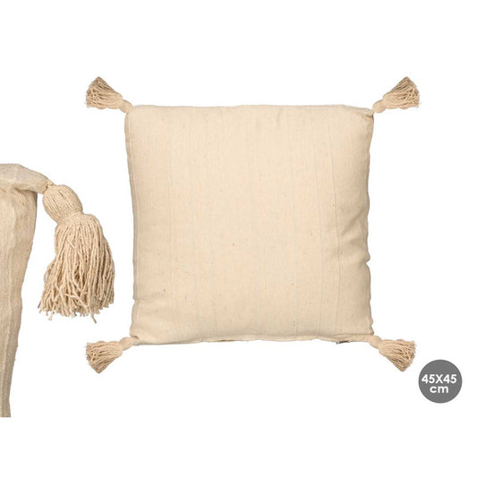 COJIN RELIEVE RAYAS BEIGE 45X45CM