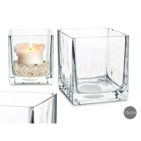 PORTAVELAS CRISTAL 15X15CM