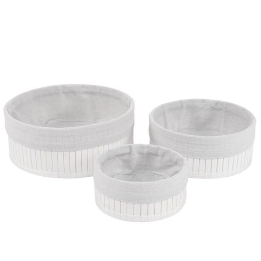 CESTAS REDONDAS BAMBU BLANCO