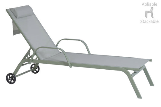 SET 2 TUMBONAS ACERO TEXTILENE 199X63X101 5 POSICIONES