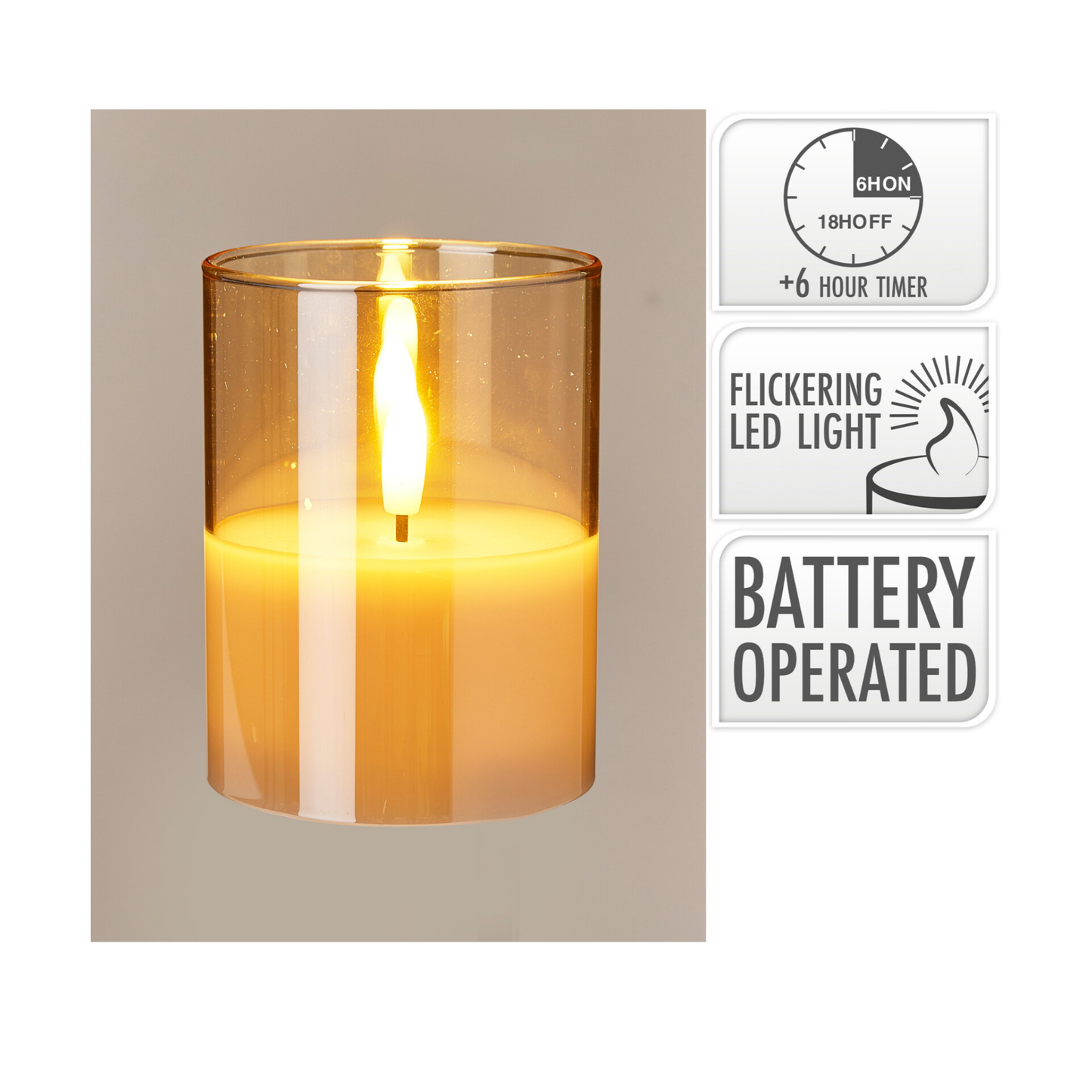 VELA LED EN VIDRIO 10CM