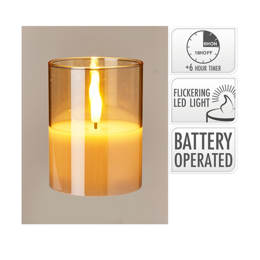 VELA LED EN VIDRIO 10CM