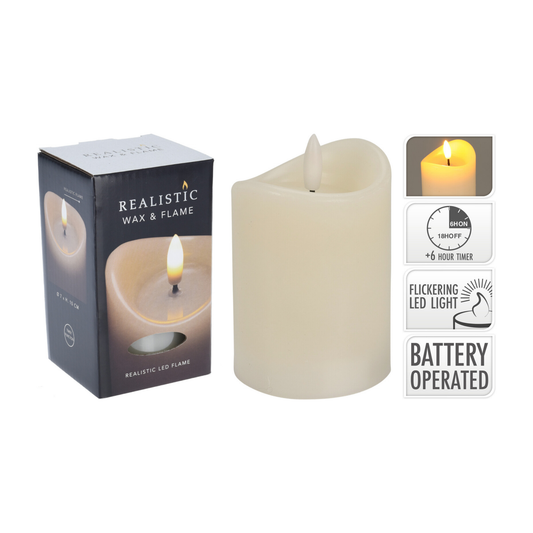 VELA MARFIL CON LED 7X10CM