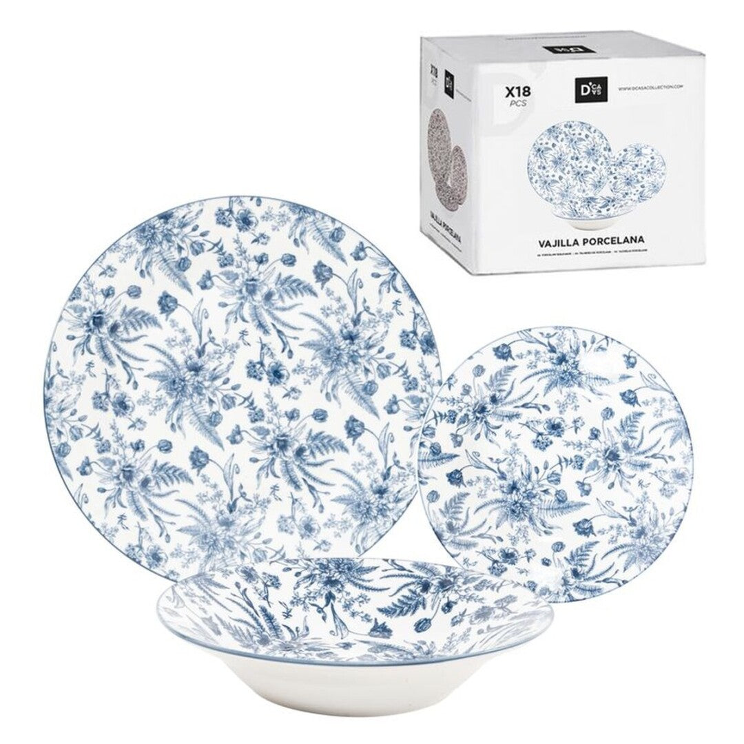 PLATOS PORCELANA FLOR AZUL