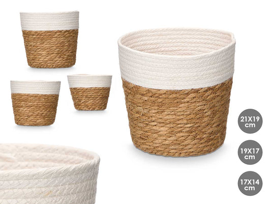 CESTO REDONDO FIBRA NATURAL BLANCO