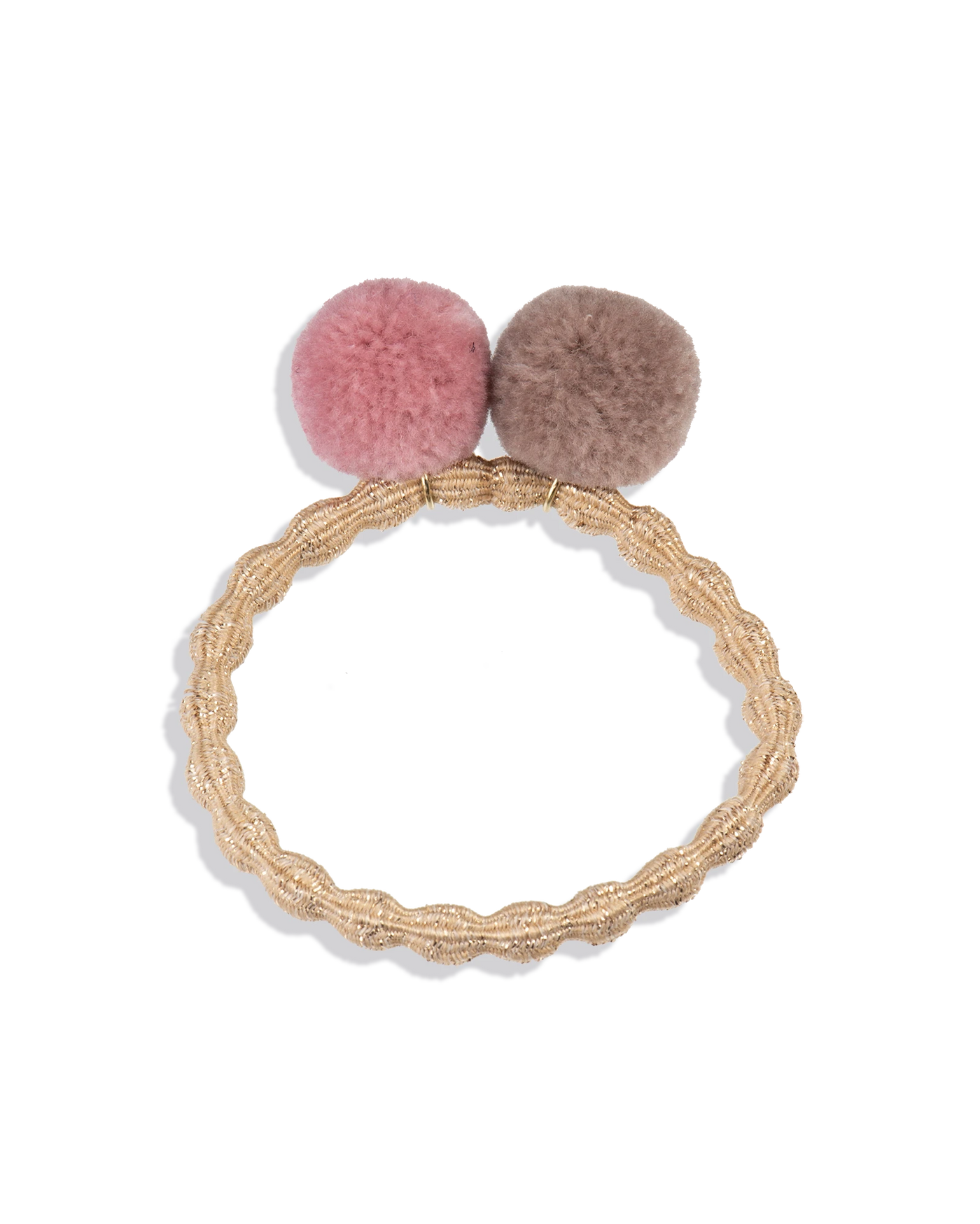 KKNEKKI POMPOM BEIGE GLITTER W DUSTYROSE-DOVE