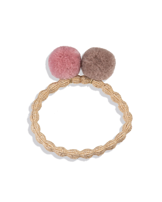 KKNEKKI POMPOM BEIGE GLITTER W DUSTYROSE-DOVE