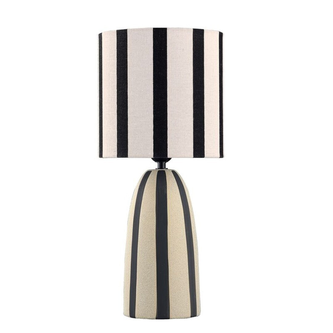 LAMPARA CERAMICA LISA RAYAS BLACK&WHITE