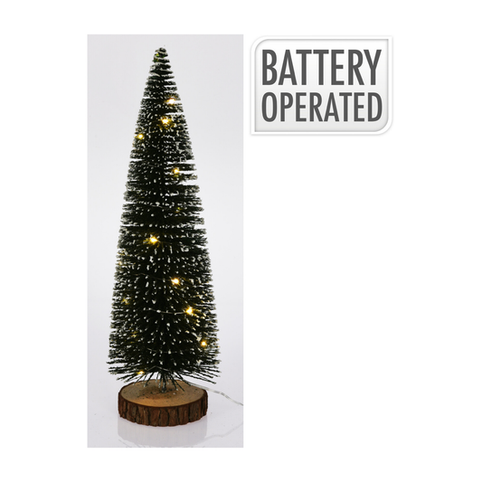 ARBOL DE NAVIDAD NEVADO CON LED 41CM