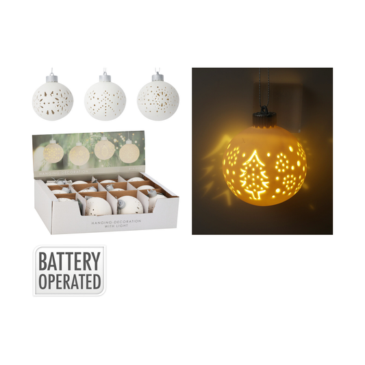 BOLA DE NAVIDAD CON LED 10CM