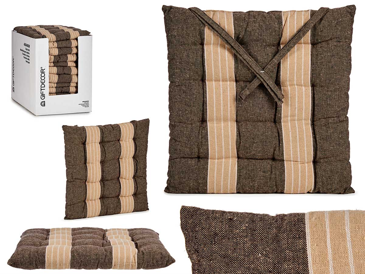 COJIN SILLA RAYAS MARRON