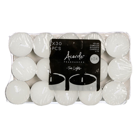 SET 30 TEA LIGHT BLANCO 3H