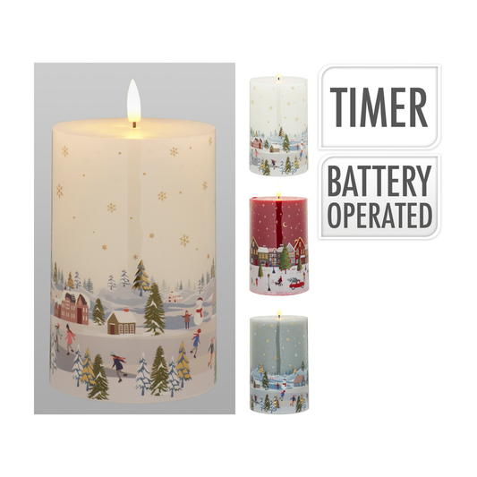 VELA NAVIDAD CON LUCES LED 15CM