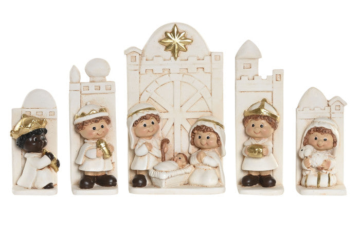 NACIMIENTO 5 PIEZAS RESINA 36X3X12CM